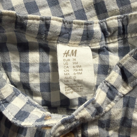 H&M Navy and White Plaid Button-Down Shirt - Picture 4 of 4